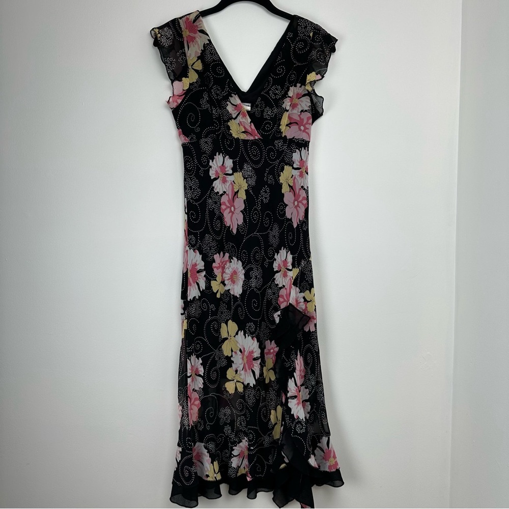Chesley Women's Dress Size Medium Floral Y2K‎ Babydoll Ruffle Fairy V-Neck
